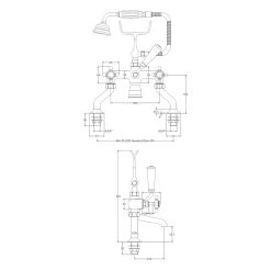 Bayswater White Bath Shower Mixer With Crosshead & Hex Collar 5 Bayswater White Bath Shower Mixer With Crosshead & Hex Collar -Sagittarius Taps shop bayswater bayt104 2