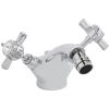 Bayswater White Mono Bidet Mixer With Crosshead & Hex Collar -Sagittarius Taps shop bayswater bayt108