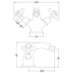 Bayswater Black Mono Bidet Mixer With Crosshead & Dome Collar 5 Bayswater Black Mono Bidet Mixer With Crosshead & Dome Collar -Sagittarius Taps shop bayswater bayt248 2