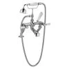 Bayswater White Bath Shower Mixer With Lever & Dome Collar -Sagittarius Taps shop bayswater bayt304
