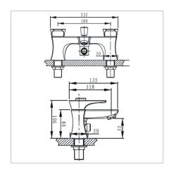 Bristan Hourglass Bath Shower Mixer Chrome -Sagittarius Taps shop bristan houbsmc 2