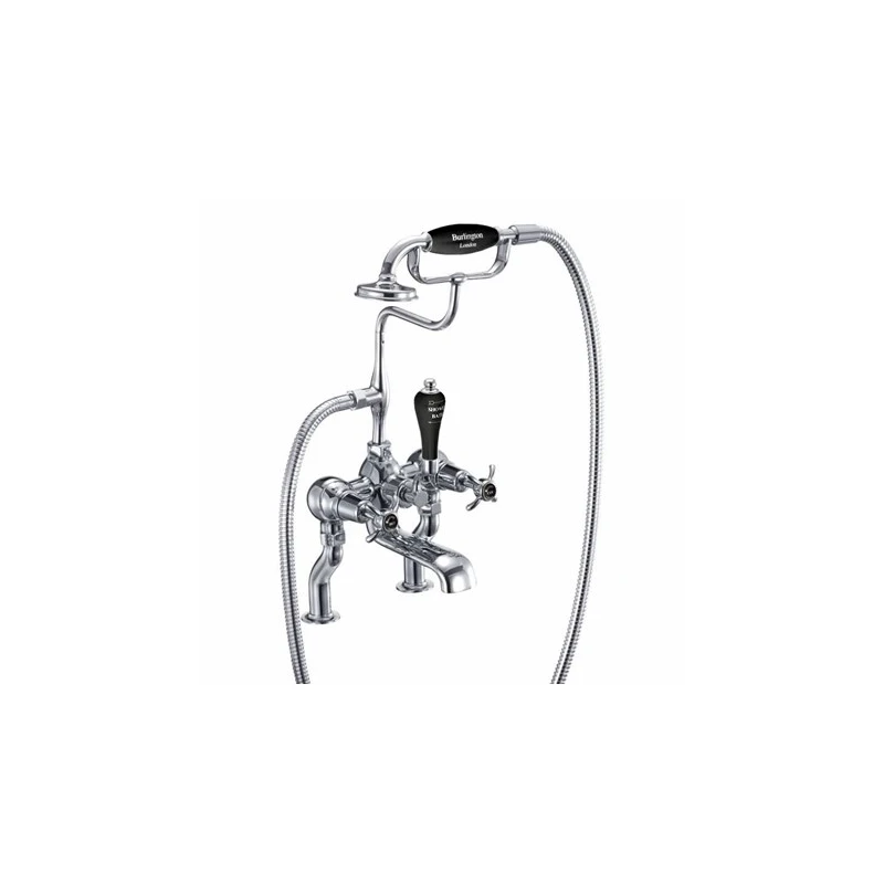 Burlington Anglesey Bath Shower Mixer Chrome/Black 3 Burlington Anglesey Bath Shower Mixer Chrome/Black
