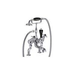 Burlington Anglesey Angled Bath Shower Mixer Chrome/Black