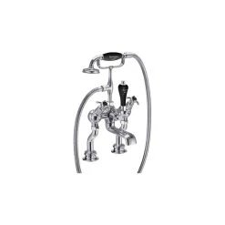 Burlington Anglesey Regent Angled Bath Shower Mixer Chrome/Black