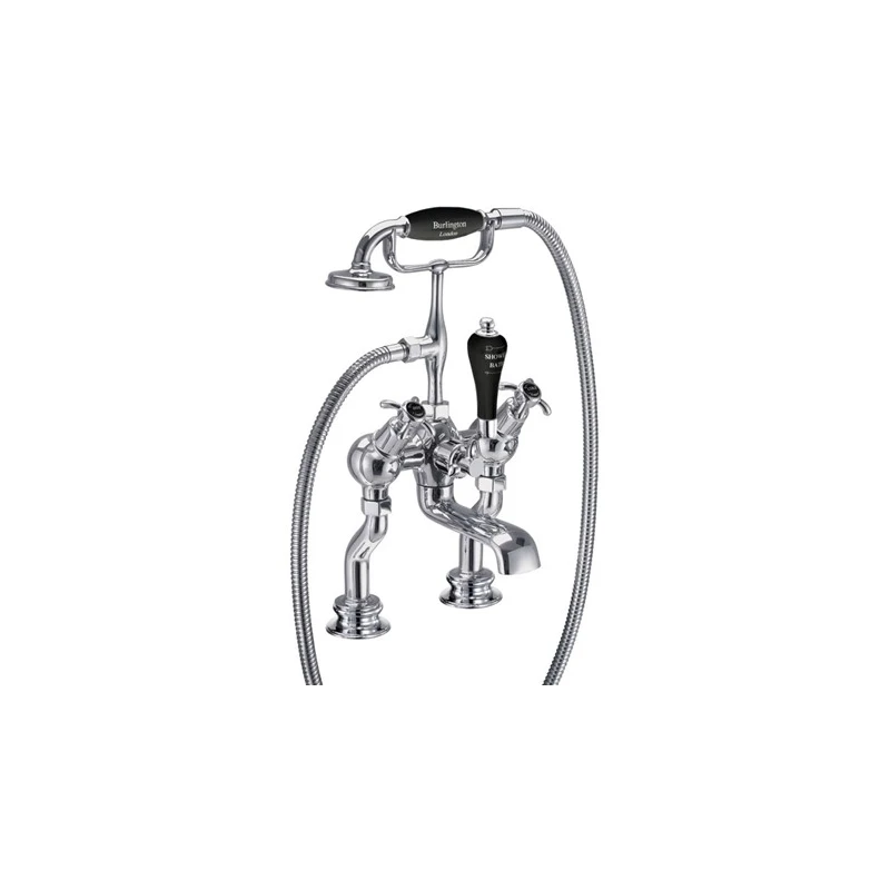 Burlington Anglesey Regent Angled Bath Shower Mixer Chrome/Black 3 Burlington Anglesey Regent Angled Bath Shower Mixer Chrome/Black