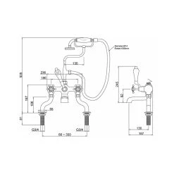 Burlington Birkenhead Bath Shower Mixer Chrome/Medici -Sagittarius Taps shop burlington bi15med 2