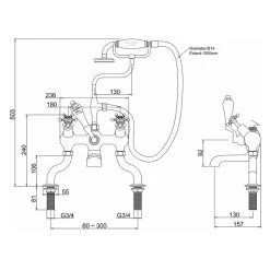 Burlington Birkenhead Angled Bath Shower Mixer Chrome/Medici 5 Burlington Birkenhead Angled Bath Shower Mixer Chrome/Medici -Sagittarius Taps shop burlington bi19med 2