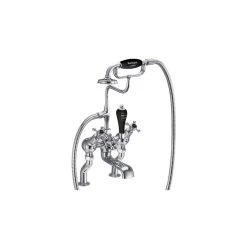 Burlington Claremont Angled Bath Shower Mixer Chrome/Black