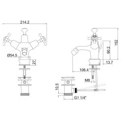 Burlington Claremont Regent Bidet Mixer With Pop-Up Waste 5 Burlington Claremont Regent Bidet Mixer With Pop-Up Waste -Sagittarius Taps shop burlington clr13 2