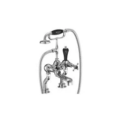 Burlington Claremont Regent Bath Shower Mixer Chrome/Black