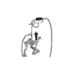 Burlington Claremont Regent Angled Bath Shower Mixer Chrome/Black