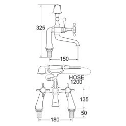 Deva Coronation Pillar Mounted Bath Shower Mixer -Sagittarius Taps shop deva cr23 2