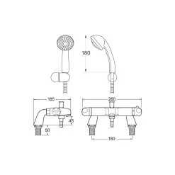Deva Dynamic Thermostatic Bath Shower Mixer TMV2 -Sagittarius Taps shop deva dyn 106 2