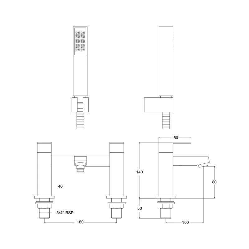 Deva Savvi MK2 Deck Mounted Bath Shower Mixer 4 Deva Savvi MK2 Deck Mounted Bath Shower Mixer - Image 2