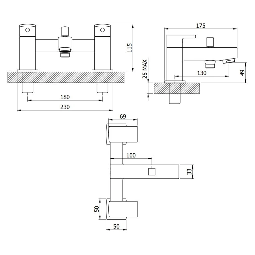 Essential Paron Bath Shower Mixer Matt Black 4 Essential Paron Bath Shower Mixer Matt Black - Image 2