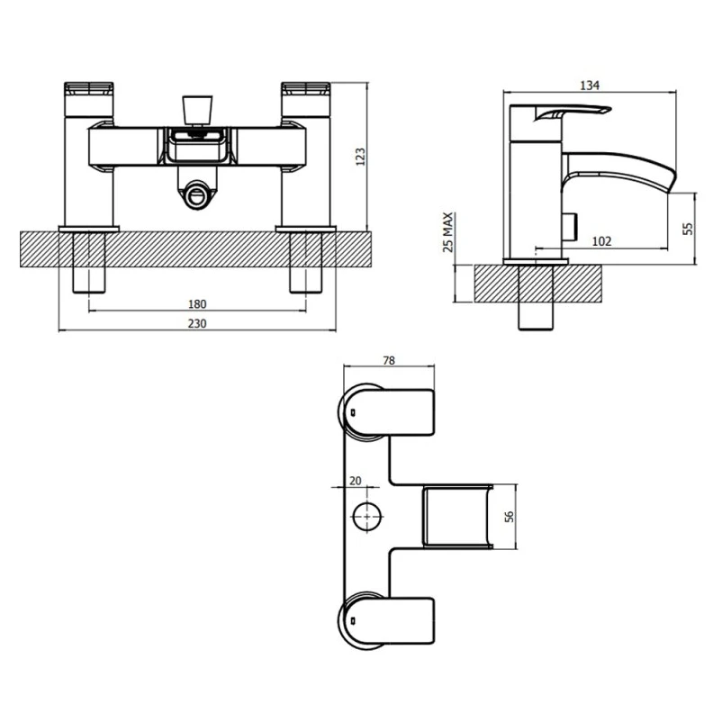 Essential Tambo Bath Shower Mixer Chrome 4 Essential Tambo Bath Shower Mixer Chrome - Image 2