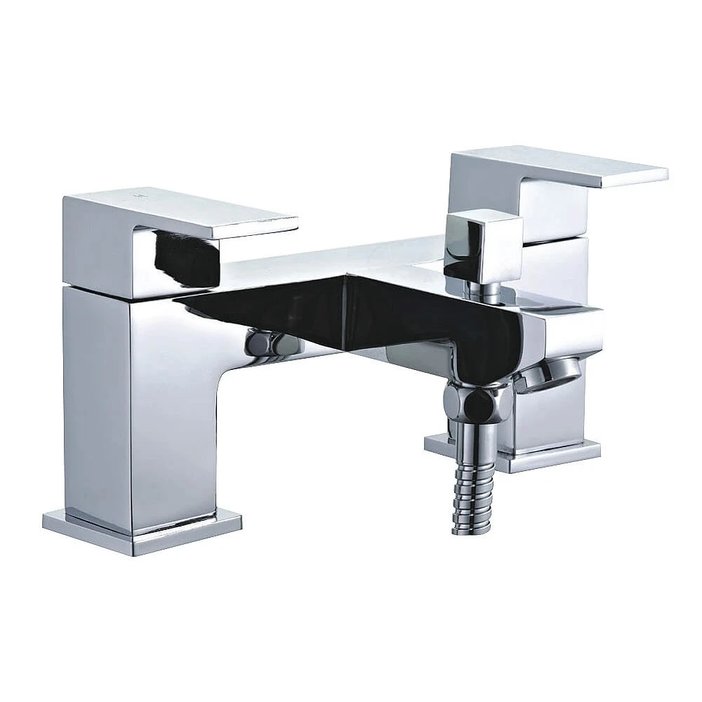 Essential Edgeware Deck Mounted Bath Shower Mixer & Kit 3 Essential Edgeware Deck Mounted Bath Shower Mixer & Kit