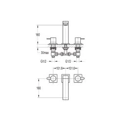 Flova Essence 3-Piece Bath Mixer -Sagittarius Taps shop flova es3hbf 2