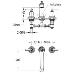 Flova Liberty 3-Hole Deck Mounted Bath Filler Bronze -Sagittarius Taps shop flova li3hbf orb 2