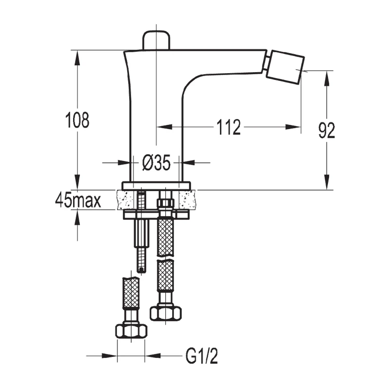 Flova Urban Single Lever Bidet Mixer With Clicker Waste 4 Flova Urban Single Lever Bidet Mixer With Clicker Waste - Image 2