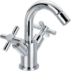 Flova XL Two Handle Bidet Mixer With Clicker Waste