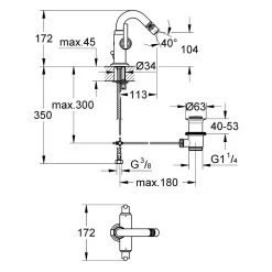 Grohe Atrio Jota Bidet Mixer 1/2″ Medium 24026 -Sagittarius Taps shop grohe 24026000 2