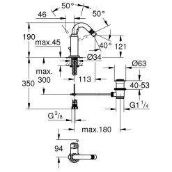 Grohe Atrio Bidet Mixer 1/2″ Medium 32108 5 Grohe Atrio Bidet Mixer 1/2″ Medium 32108 -Sagittarius Taps shop grohe 32108001 2