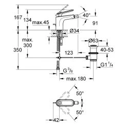 Grohe Veris Bidet Mixer 1/2″ Medium 32193 5 Grohe Veris Bidet Mixer 1/2″ Medium 32193 -Sagittarius Taps shop grohe 32193000 2