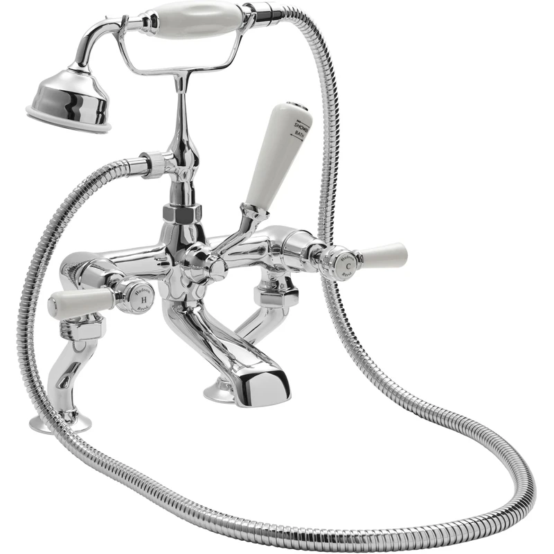 Hudson Reed White Topaz Lever Bath Shower Mixer Dome 3 Hudson Reed White Topaz Lever Bath Shower Mixer Dome