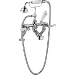 Hudson Reed White Topaz Lever Bath Shower Mixer Hex