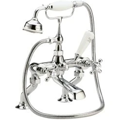 Hudson Reed White Topaz Crosshead Bath Shower Mixer Hex
