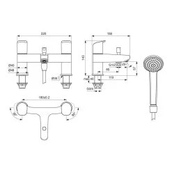 Ideal Standard Ceraflex Bath Shower Mixer B1823 Chrome -Sagittarius Taps shop ideal standard b1823aa 4