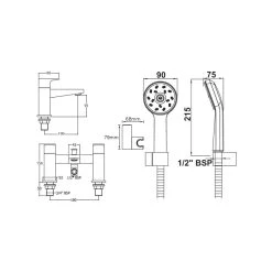 Methven Amio Bath Shower Mixer Tap Matte Black -Sagittarius Taps shop methven ambsmbk 2
