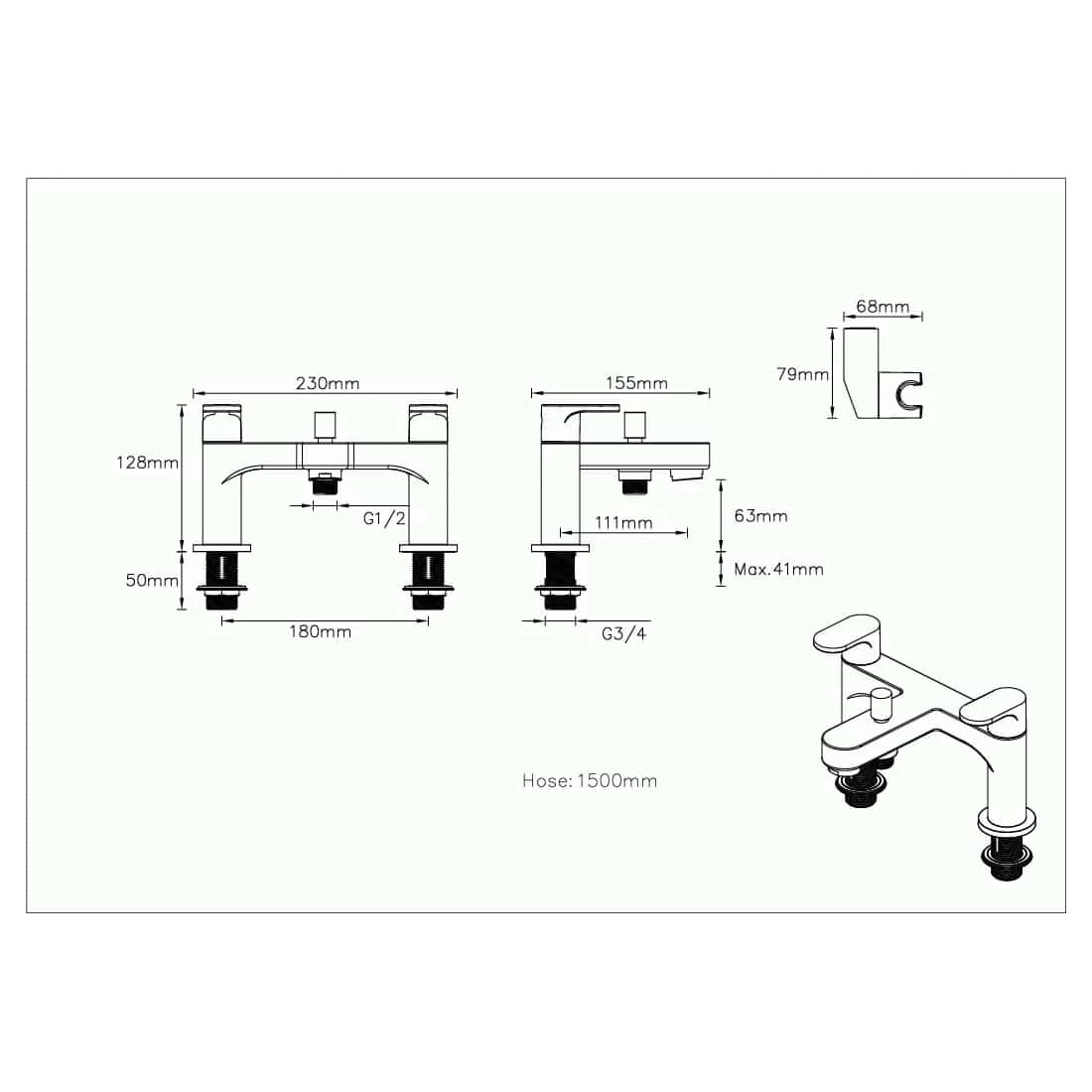 Methven Breeze Bath Shower Mixer 4 Methven Breeze Bath Shower Mixer - Image 2