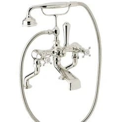 Perrin & Rowe Georgian Crosstop Bath Shower Mixer Nickel