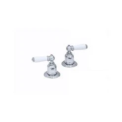 Perrin & Rowe Pair Of 3/4″ Deck Valves With Lever Handles Chrome
