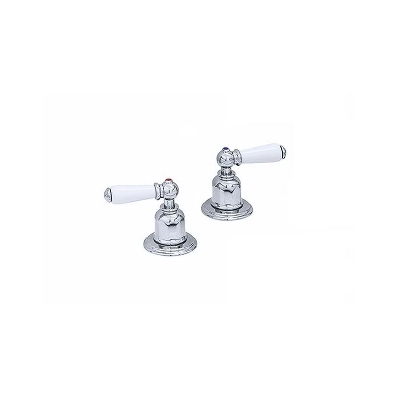 Perrin & Rowe Pair Of 3/4″ Deck Valves With Lever Handles Chrome 3 Perrin & Rowe Pair Of 3/4″ Deck Valves With Lever Handles Chrome