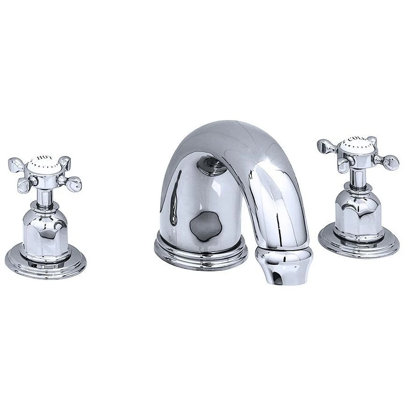 Perrin & Rowe 10″ 3 Hole Bath Set With Crosshead Handles Nickel 3 Perrin & Rowe 10″ 3 Hole Bath Set With Crosshead Handles Nickel