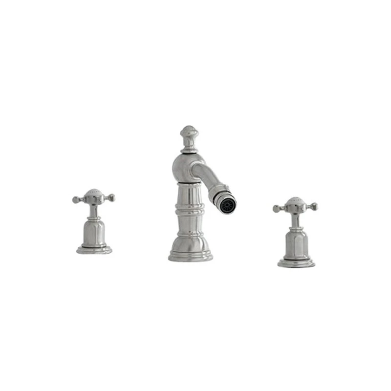 Perrin & Rowe 3 Hole Crosshead Bidet Mixer Country Spout Pewter 3 Perrin & Rowe 3 Hole Crosshead Bidet Mixer Country Spout Pewter