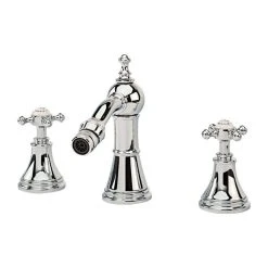 Perrin & Rowe Georgian 3768 3 Hole Bidet Mixer With Cross Handles