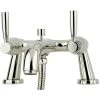 Perrin & Rowe Deck Bath Shower Mixer With Lever Handles Nickel