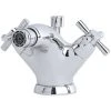 Perrin & Rowe Monobloc Bidet Mixer With Crosshead Handles Nickel -Sagittarius Taps shop perrin rowe 3876ni