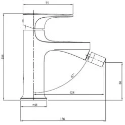 RAK CERAMICS RAK Portofino Bidet Mixer Tap Matt Black -Sagittarius Taps shop rak rakpor3006b 2