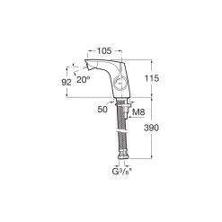 Roca Insignia Bidet Mixer Tap Black 5 Roca Insignia Bidet Mixer Tap Black -Sagittarius Taps shop roca 5a6a3acn0 2