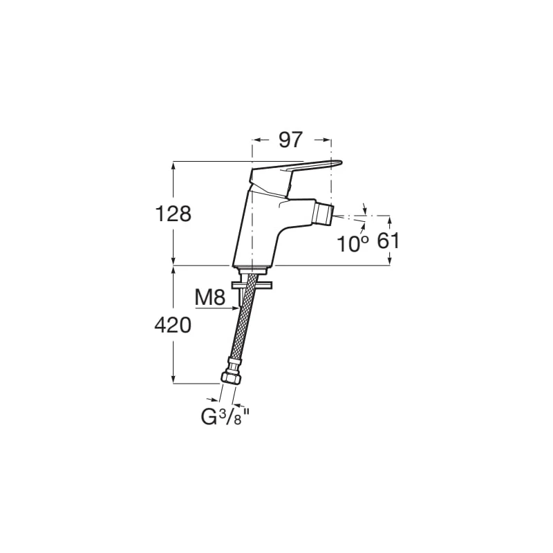 Roca Alfa Bidet Mixer Chrome 4 Roca Alfa Bidet Mixer Chrome - Image 2