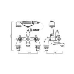 Sagittarius Immortals Demeter Bath Shower Mixer With No. 1 Kit -Sagittarius Taps shop sagittarius dem105 2