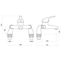 Trisen Ailsa Bath Shower Mixer Tap With Kit -Sagittarius Taps shop trisen tt004 2