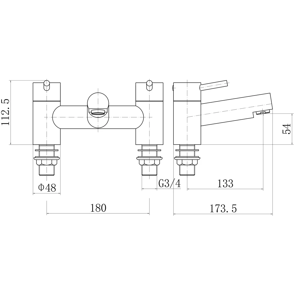 Trisen Lewes Bath Shower Mixer Tap & Kit Black 4 Trisen Lewes Bath Shower Mixer Tap & Kit Black - Image 2