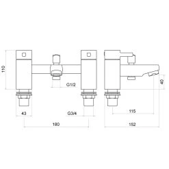 Trisen Arden Bath Shower Mixer Tap & Kit -Sagittarius Taps shop trisen tt604 2