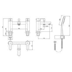 Twyford X50 Deck Mounted Bath Shower Mixer -Sagittarius Taps shop twyford x505265cp 2